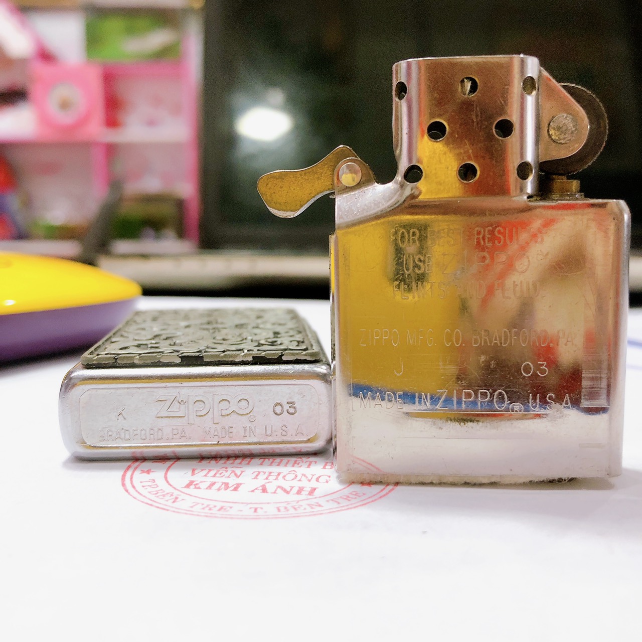 Bật lửa, hộp quẹt Zippo Mỹ Eblem Hoa Văn Ý đẹp, Hàng chính hãng