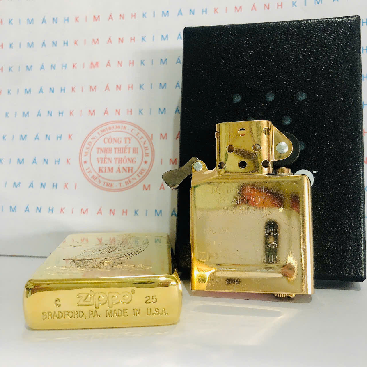 Bật lửa Zippo Mỹ chủ đề Thuận Buồm Xuôi Gió, Cam kết hàng chính hãng có giấy Hải quan gửi kèm đơn hàng