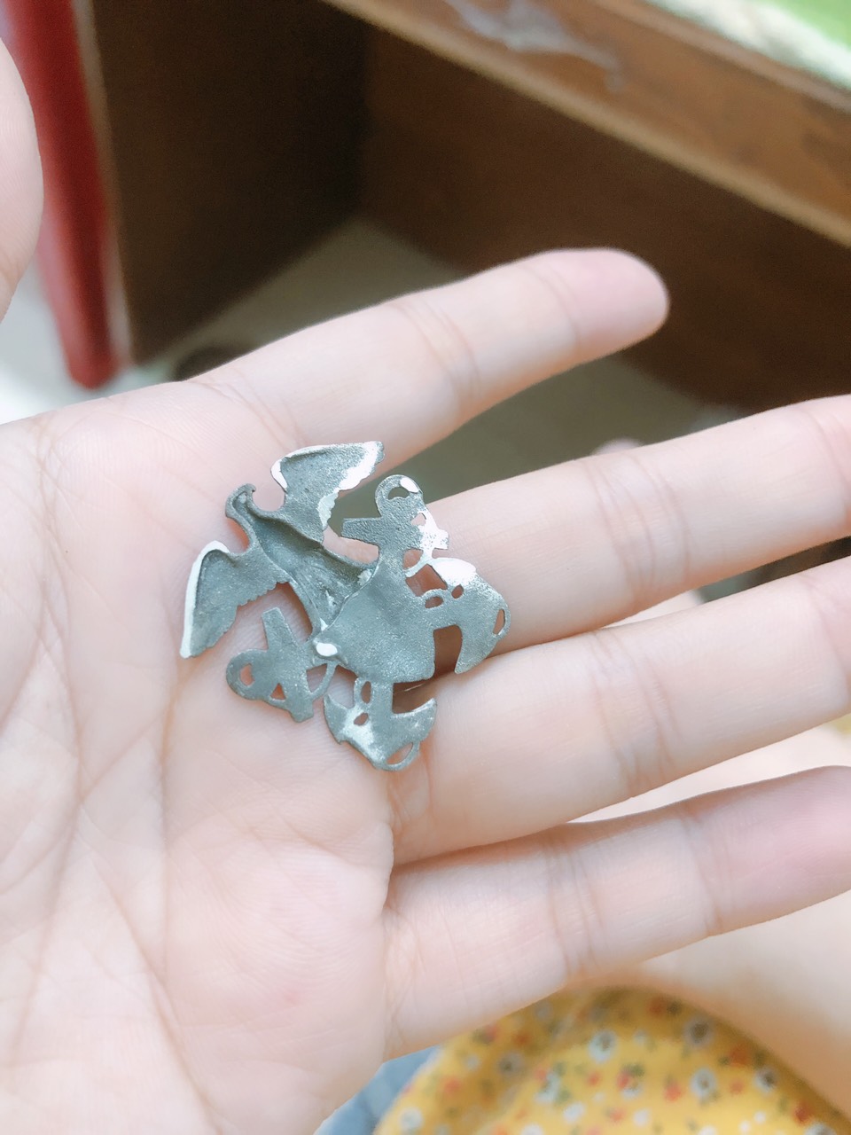 Eblem trang trí Zippo Mỹ chủ đề  Logo Hải Quân chất liệu bạc 925, Zin nhập Mỹ