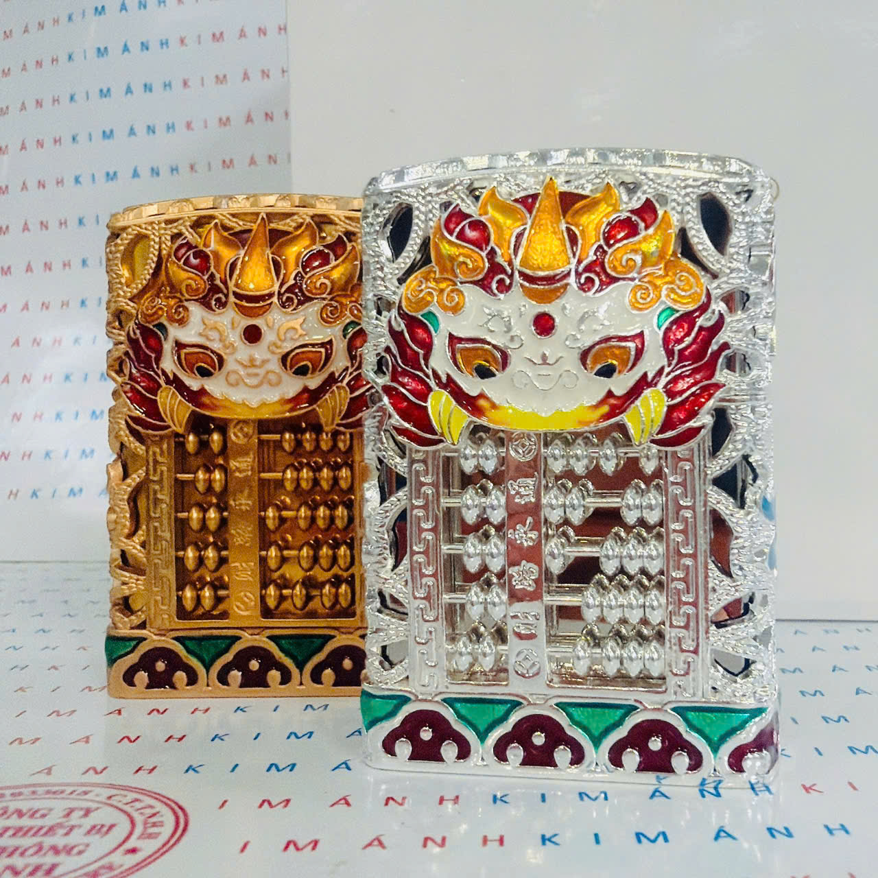 Bật Lửa CHIEF Chủ Đề Bàn Tính Thần Thú - Hàng Chính Hãng Vỏ Đồng Nguyên Khối Càng Dùng Càng Sáng Bóng