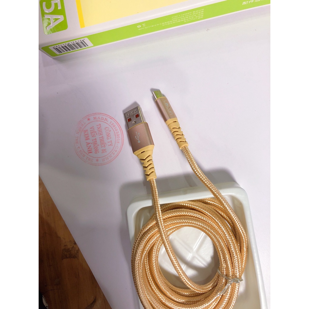 2m -V8-Dây sạc nhanh Lecun HT 20 dòng điện 5V- 5A  chuôi V8/ micro, dây dù dài 2m - Hàng Chính Hãng