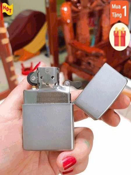 Bật lửa, hộp quẹt ZIPPO Chu Niên Satin trơn chống trầy, Kim Ánh nhập hàng cao cấp vỏ bằng đồng có dán tem đỏ