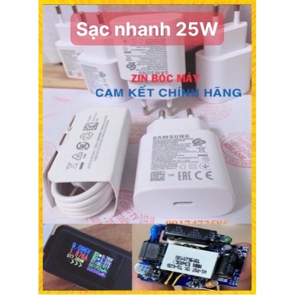 BỘ SẠC NHANH SAMSUNG ZIN BÓC MÁY 25W DÀNH CHO SS NOTE 10, S10Plus- Chính Hãng, bảo hành 12 tháng