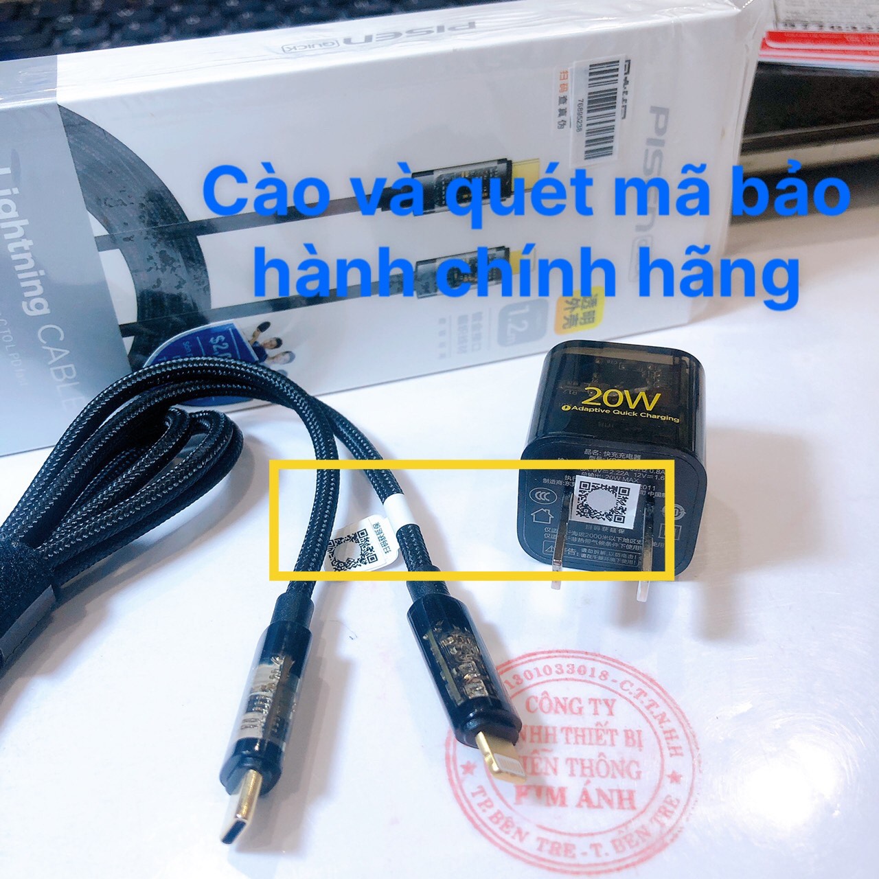 Bộ cóc va cáp sạc nhanh PISEN Quick Ice Crystal PD 20W Explorer 1200mm (QC-TC01-1200), sạc nhanh siêu mát, chính hãng