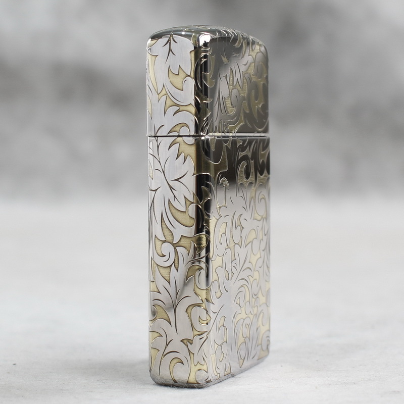 Bật lửa Zippo Slim Mỹ chủ đề Hoa văn Ý Chrom 6010, hàng chính hãng có giấy nhập khẩu gửi kèm theo đơn hàng