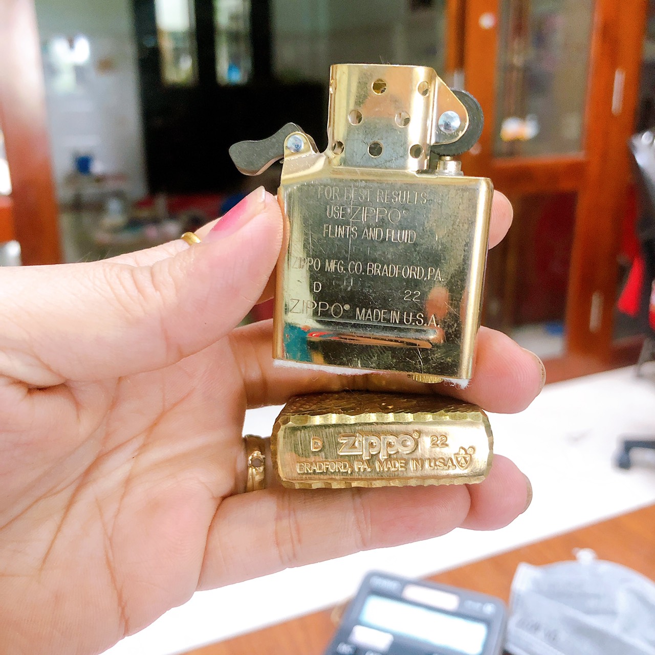 Bật lửa Zippo Armor Mỹ gõ búa 5 mặt mẫu mắt rồng, Hàng chính hãng