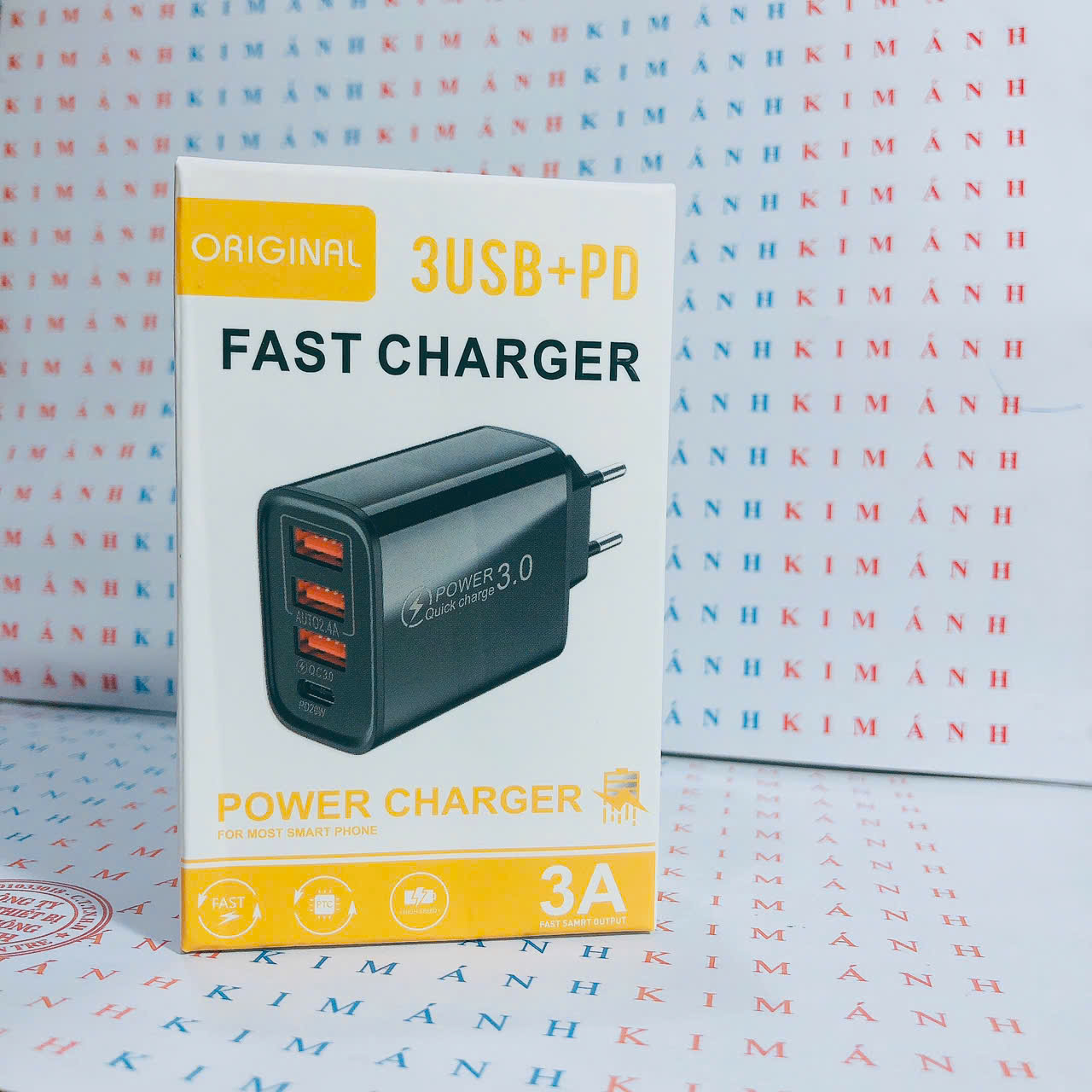 Củ sạc Power Charger AR-890, 3USB + PD, dòng điện 3.5A, Kim Ánh bảo hành 12 tháng, bao đổi trả