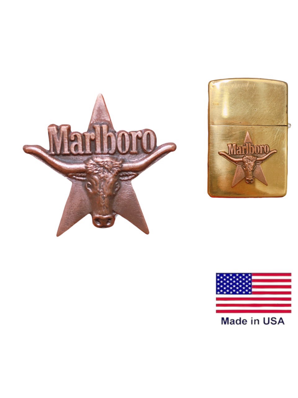 Eblem dán Zippo Mỹ chủ đề Đầu Bò Copper ( Đồng đỏ ),  Chuẩn Zin Đồng đỏ Copper