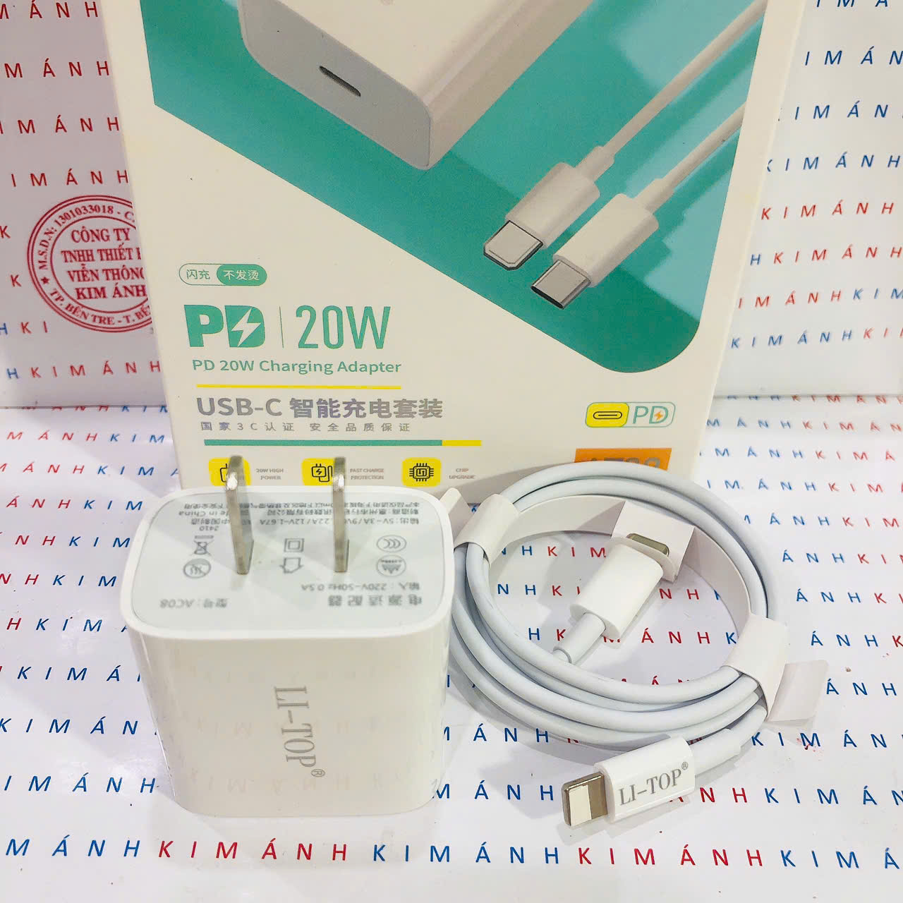 Bộ sạc LI-TOP AT08 chân IOS (L), sạc nhanh PD 20W có chứng nhận 3C tiêu chuẩn quốc gia, hàng chính hãng bảo hành 1 năm