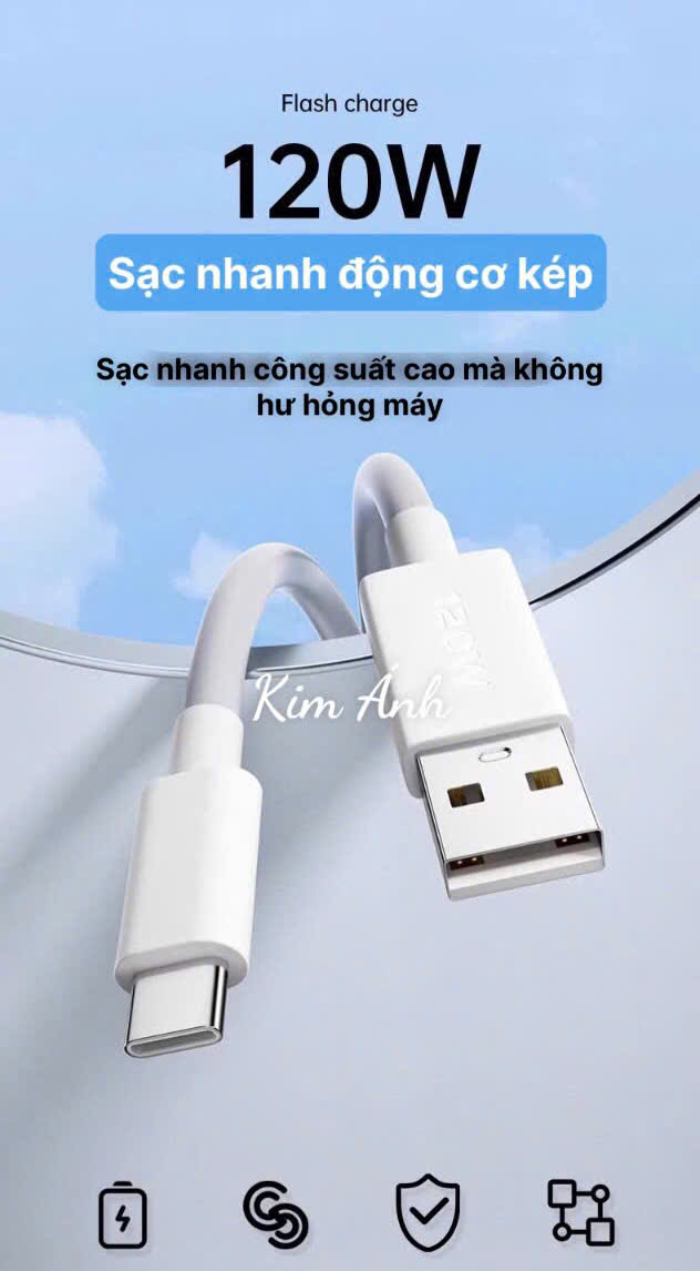 Dây sạc siêu nhanh LI-TOP LX78 120W, chân Type C, dây mịn mập, lõi 260 sợ đồng, được dùng thử 30 ngày, hàng chính hãng