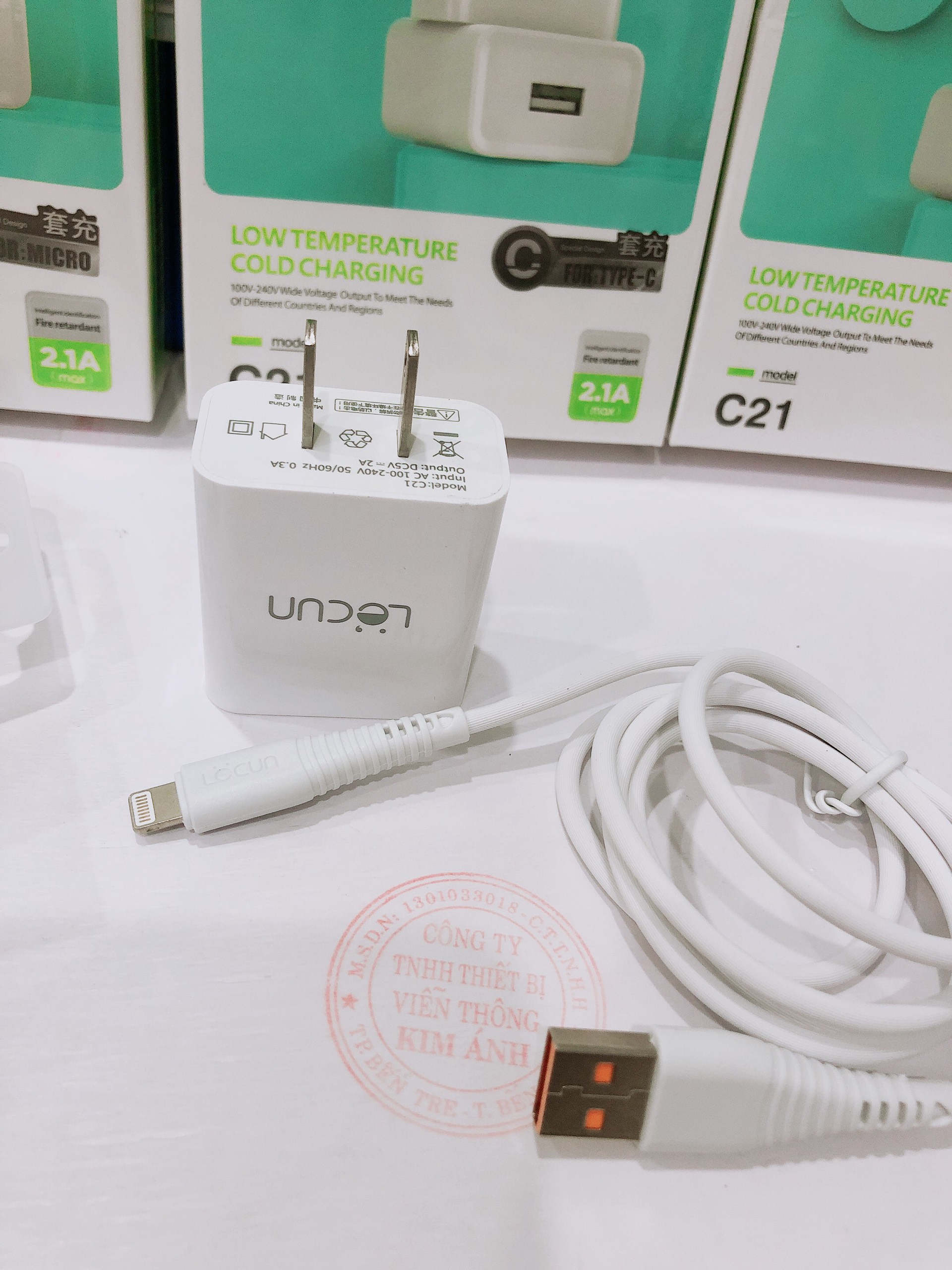 Ip- Bộ sạc Lecun C21, dòng điện 2.1A, chuôi Lightning