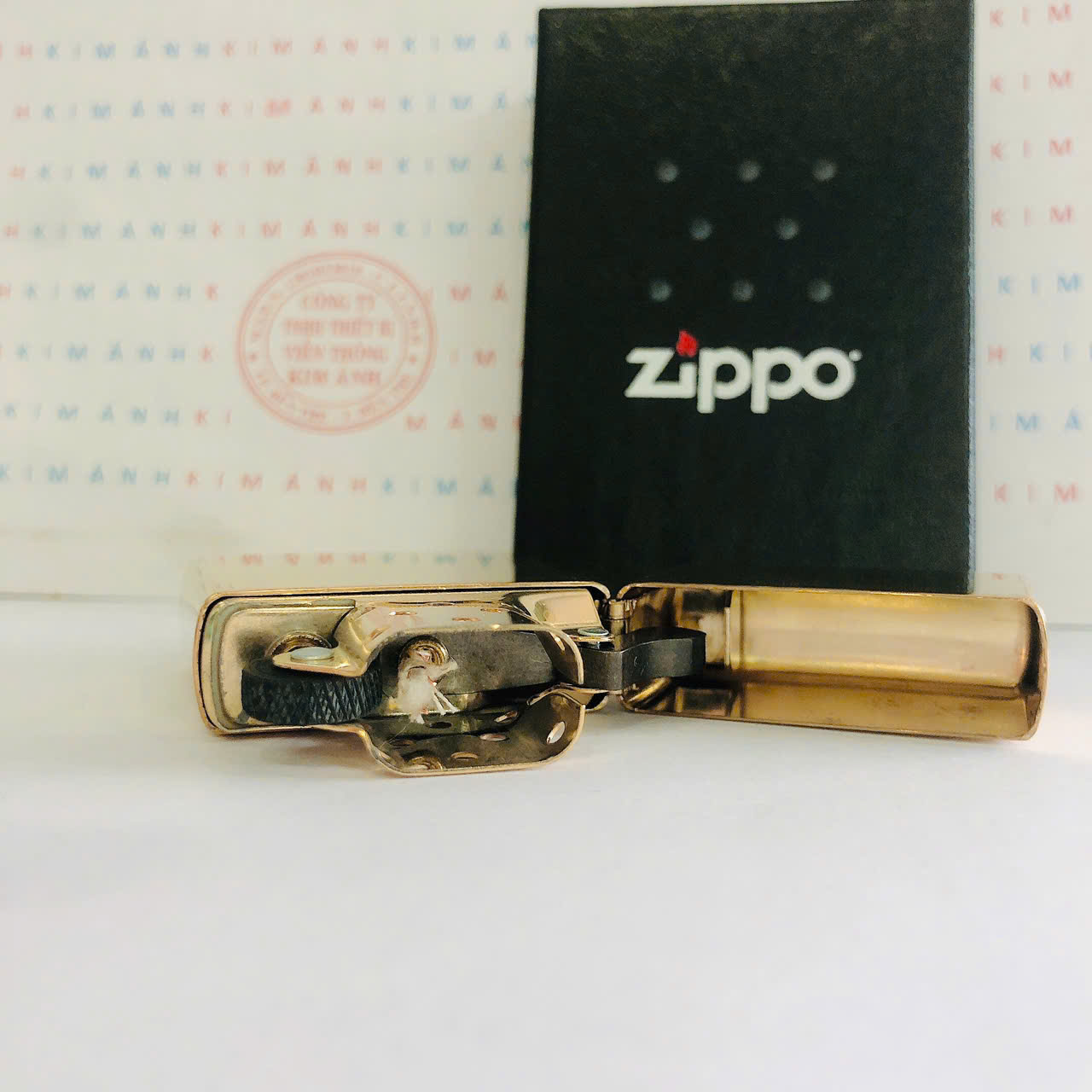 Bật lửa Zippo Mỹ High Polish Brass - Vỏ thay thế chính hãng, có giấy nhập khẩu kèm theo