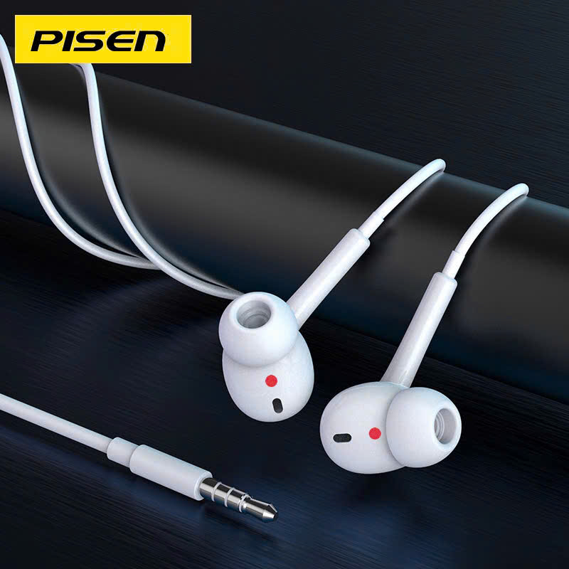 Tai nghe nhét tai có dây Pisen AP03, chân cắm tròn 3.5 ly chất lượng cao điều khiển bằng dây, hàng chính hãng nội địa