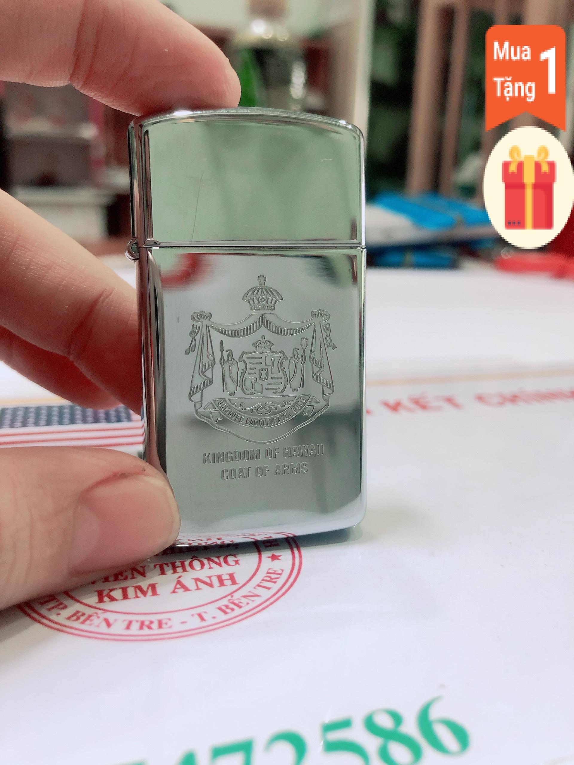 Bật lửa Zippo Mỹ Slim Khắc ăn mòn chủ đề Hawaii, Hàng chính hãng