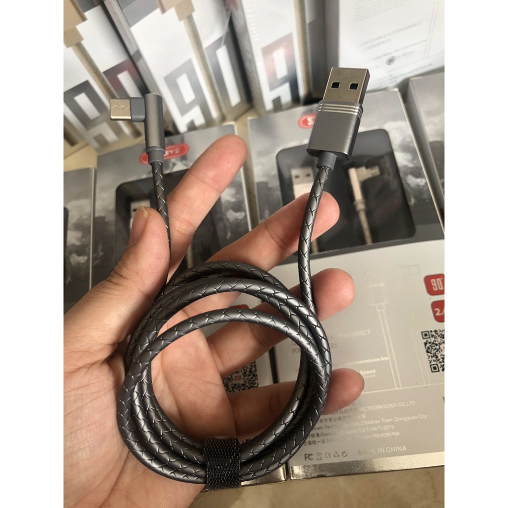 TYPE C-Dây sạc điện thoại BYZ X1 chuôi TypeC Chuyên Game-Đầu sạc vuông cáp gập chống gãy ngàm- Hàng Chính Hãng