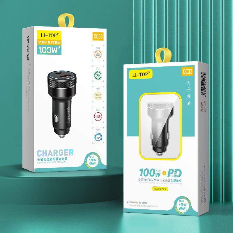 sạc xe hơi Li-Top QC33, Công suất thực 30W mỗi cổng có giấy kiểm nghiệm, sạc siêu nhanh phù hợp các loại ô tô