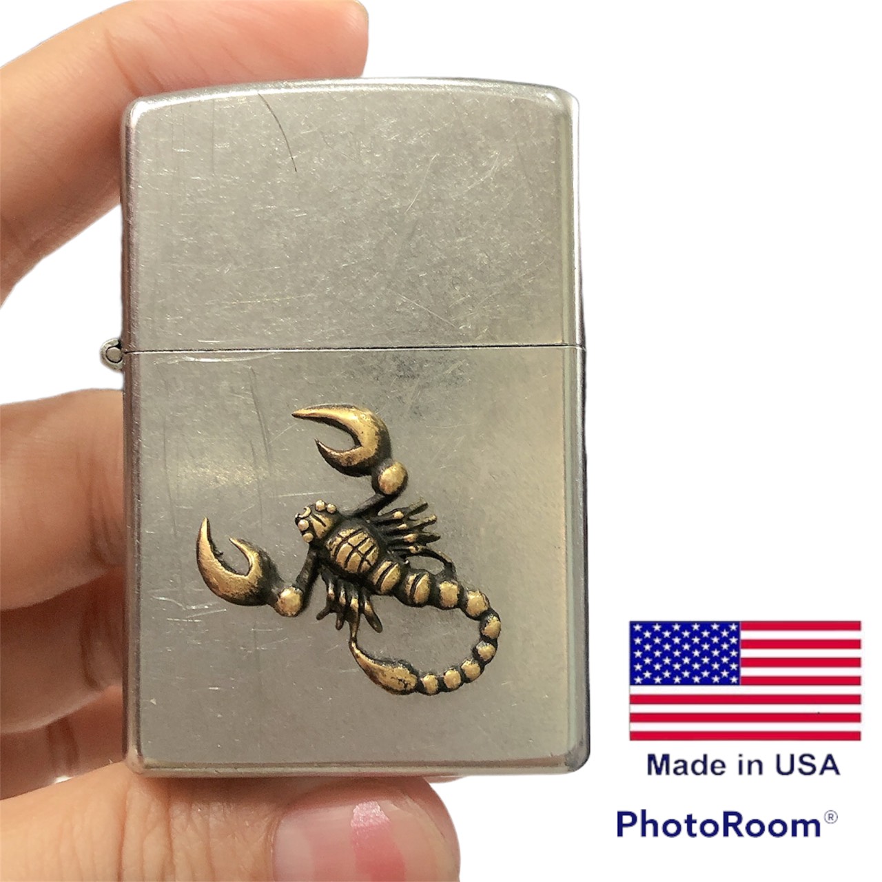 Eblem Zippo Mỹ chủ đề Bò Cạp, Chuẩn Zin Solid Brass đồng thau nguyên chất, và đồng đỏ Copper