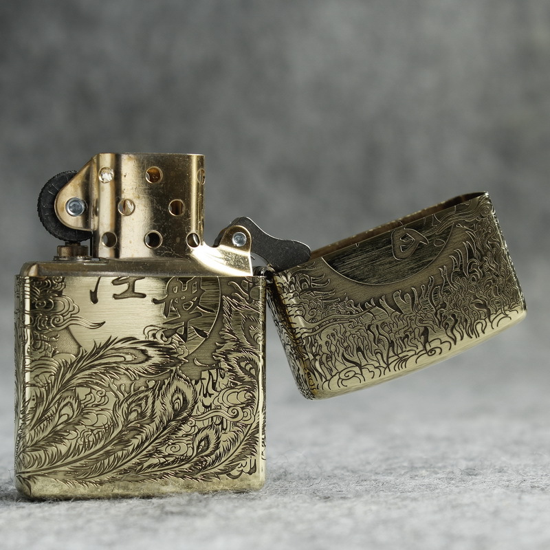 Bật lửa Zippo Mỹ Phượng Hoàng Brass, Cam kết hàng chính hãng có giấy Hải quan gửi kèm đơn hàng