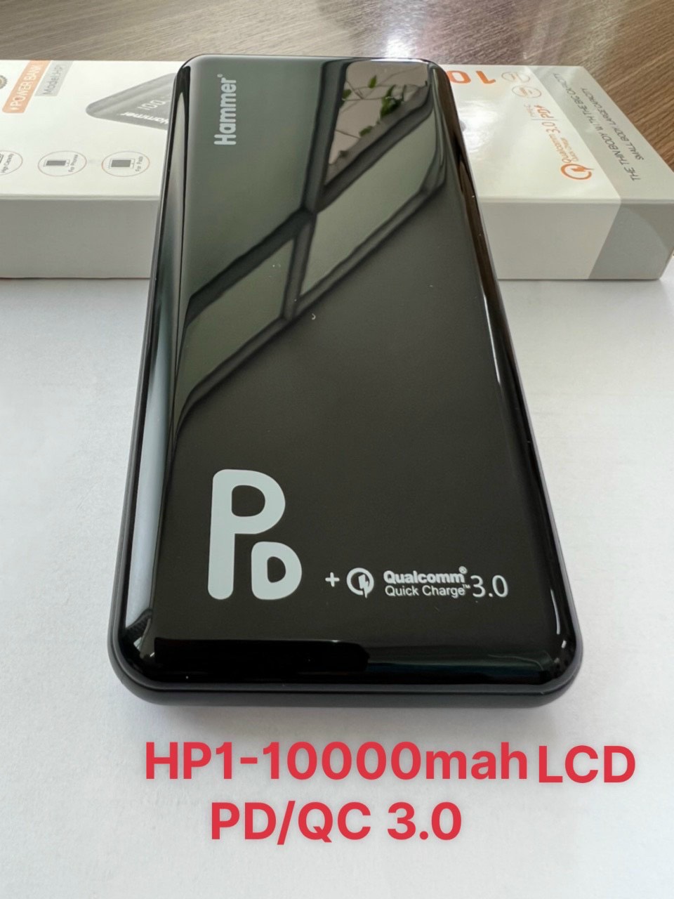 Pin sạc dự phòng Hammer (HP1) 10.000 mAh, sạc nhanh QC 3.0, PD 20w, màn hình LCD hiển thị pin, Hàng chính hãng