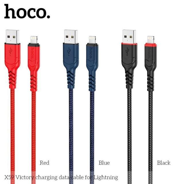 Dây sạc nhanh Hoco X59 chuôi Lightning dây dù, Hàng chính hãng