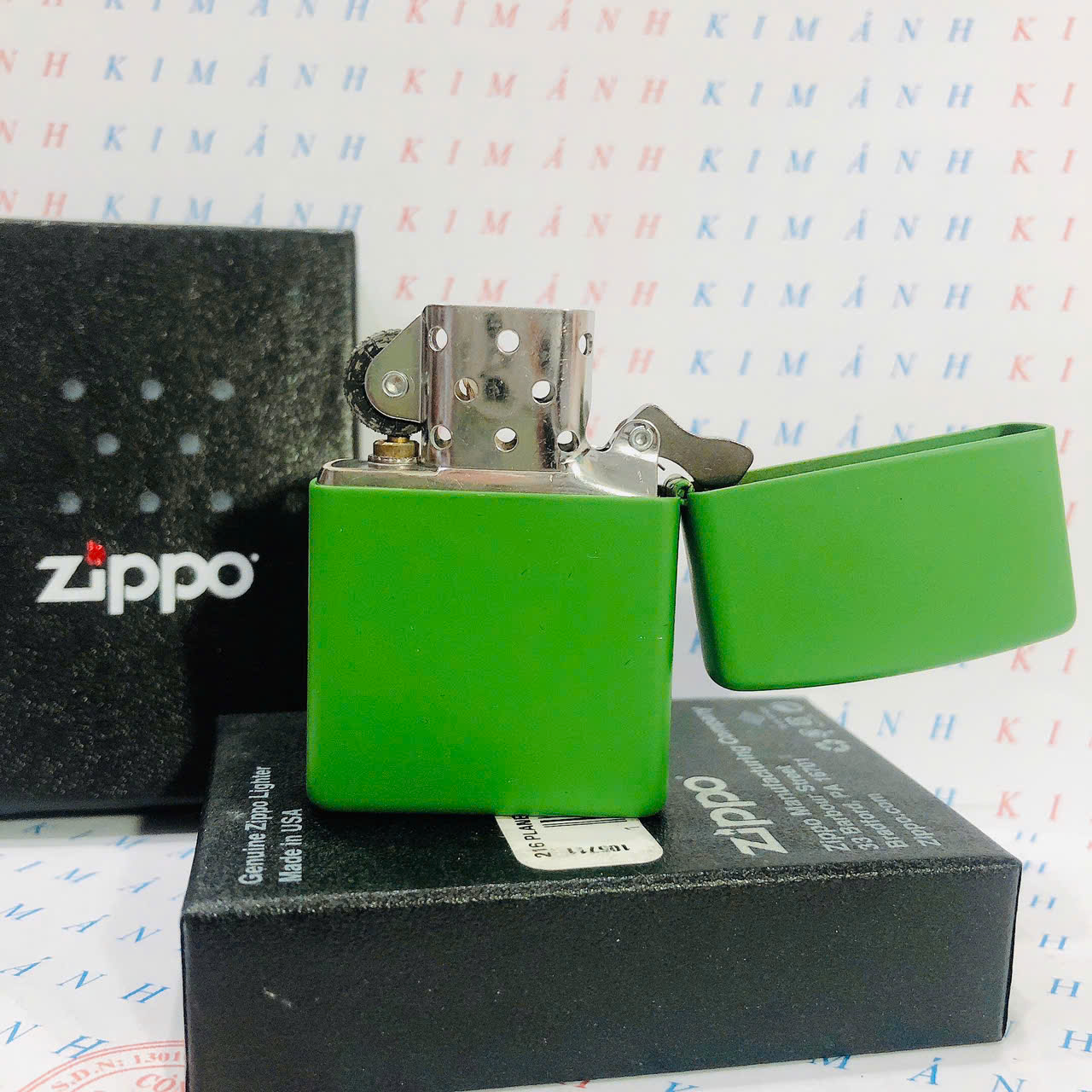Bật lửa, hộp quẹt Zippo Mỹ, Brass phủ sơn chủ đề Thổ Dân 4, hàng chính hãng có giấy Hải Quan đi kèm