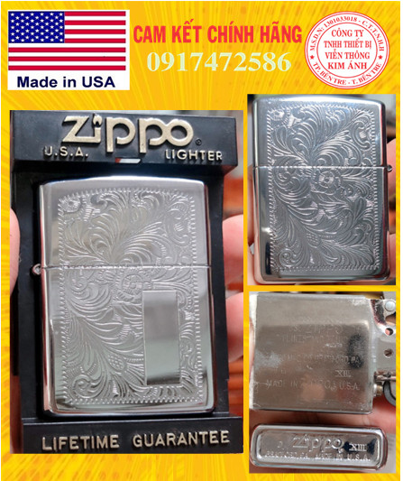 BẬT LỬA ZIPPO MỸ CHROME BÓNG KHẮC ĂN MÒN HOA VĂN Ý 2 MẶT - NEW FULL BOX, SẢN XUẤT 1997