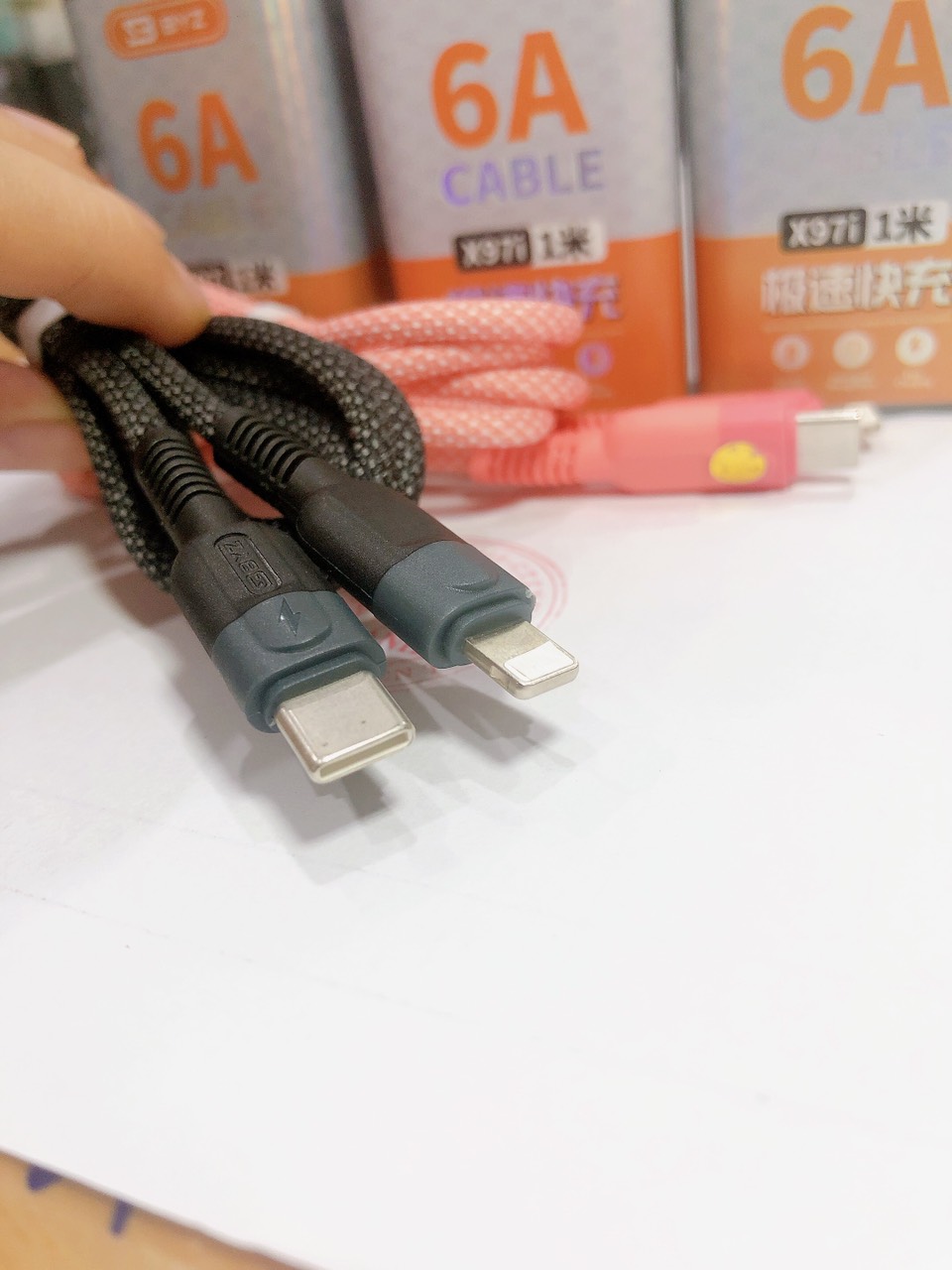 Dây sạc nhanh BYZ X97DP công suất 20w, dòng điện 6A, chân cắm Type C to L, Hàng chính hãng bảo hành 12 tháng