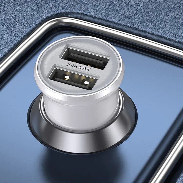 Sạc xe hơi PISEN Dual USB Car 2.4A 12W, Hàng chính hãng quét mã QR bảo hành 2 năm