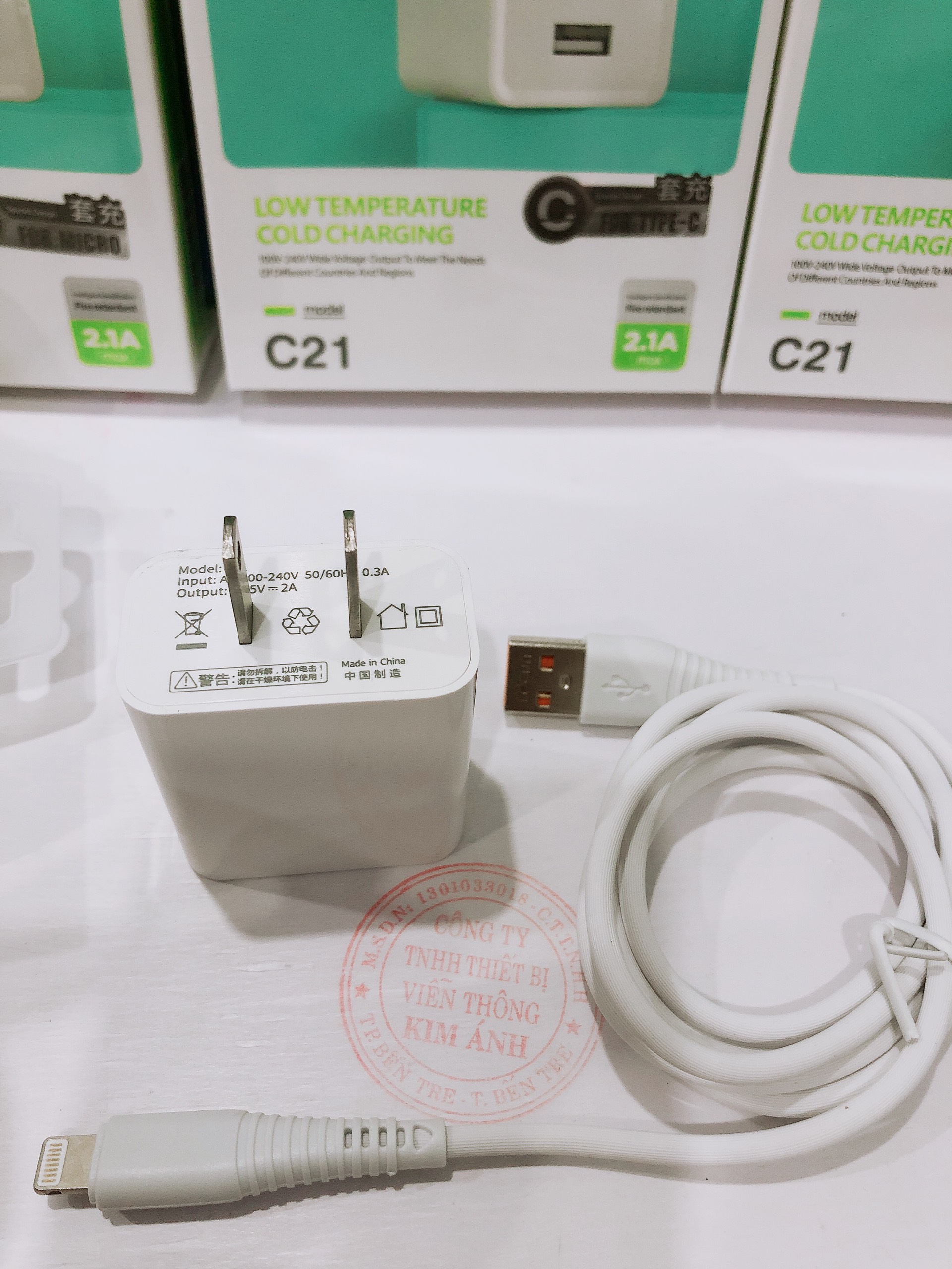 Ip- Bộ sạc Lecun C21, dòng điện 2.1A, chuôi Lightning