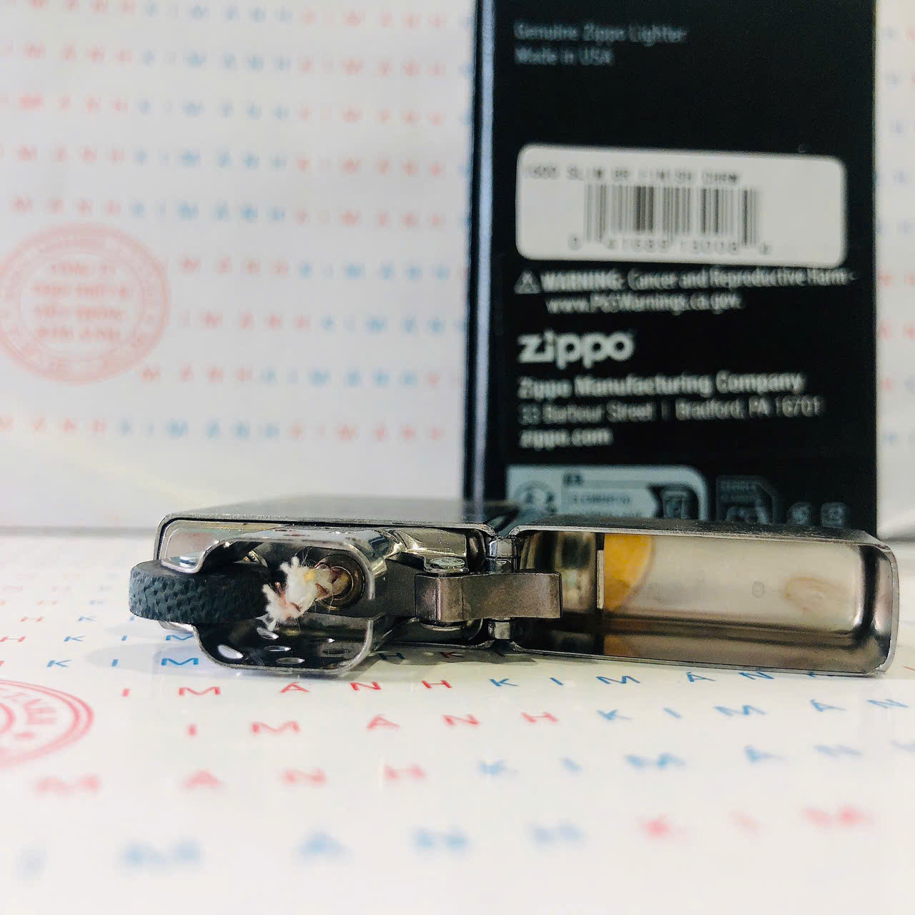 Bật lửa Zippo Slim Mỹ Brushed Sand 1600, hàng chính hãng có giấy nhập khẩu gửi kèm theo đơn hàng