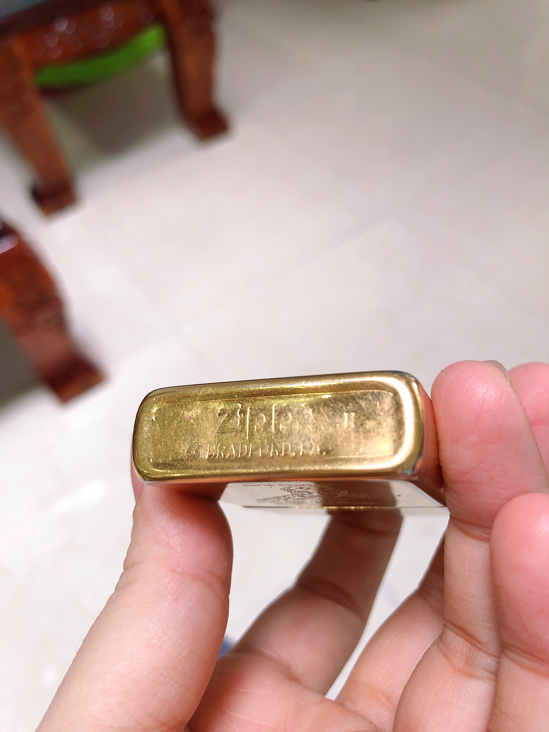 BẬT LỬA ZIPPO MỸ BRASS KHẮC ĂN MÒN ĐẢO GUAM U.S.A, SẢN XUẤT 1986