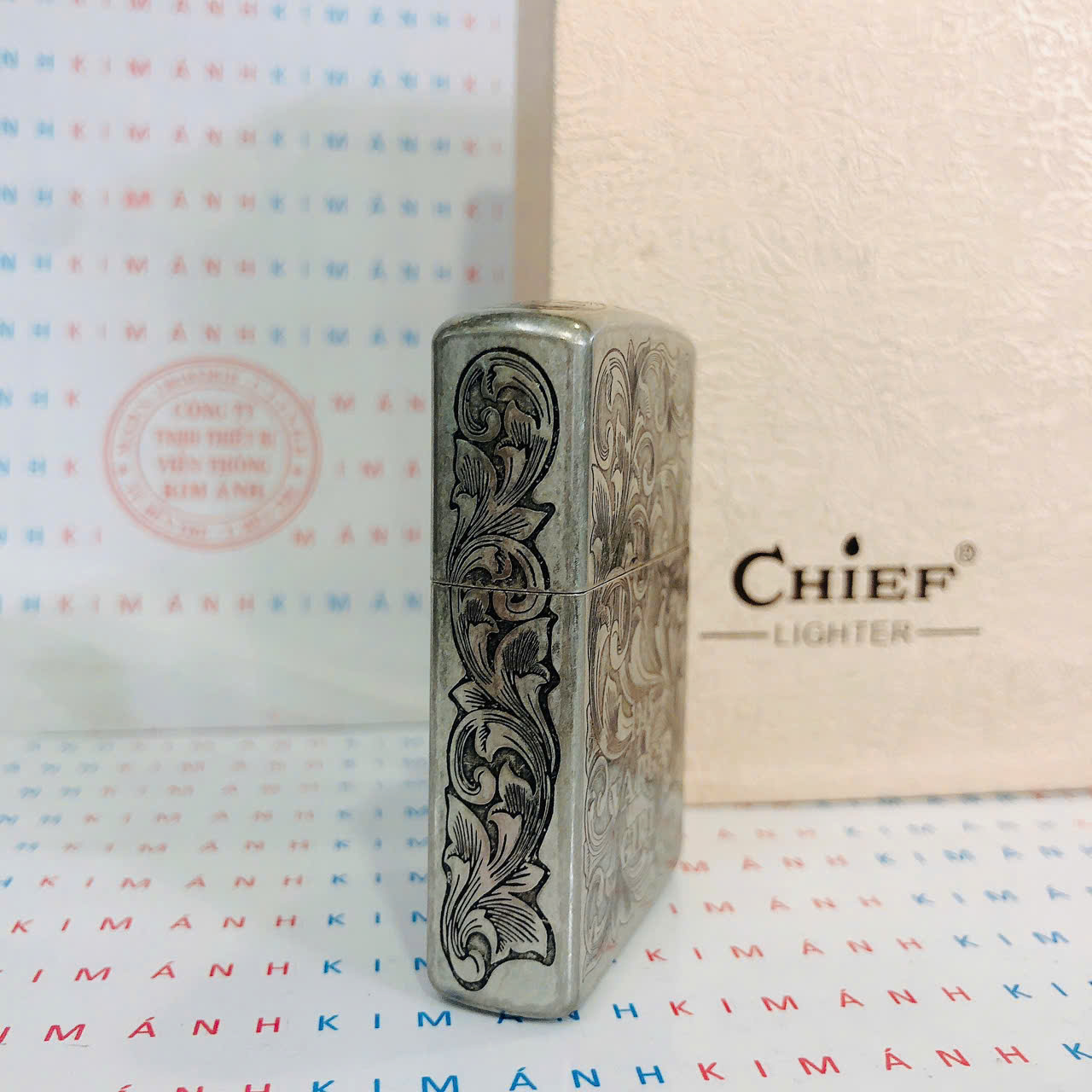 Bật lửa CHIEF CF1323GY Cô Gái Gió Bạc - Chất Liệu Đồng Càng Dùng Càng Sáng (Hàng Chính Hãng)