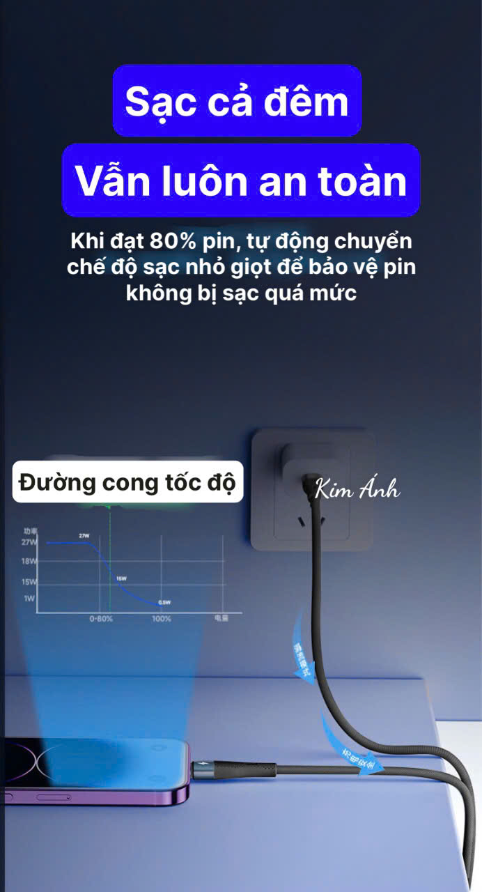 Dây sạc LI-TOP LX73, công suất 100W, chân L, dây bọc lớp cao su mềm chống rách, đầu lưới SR chống uốn, hàng chính hãng
