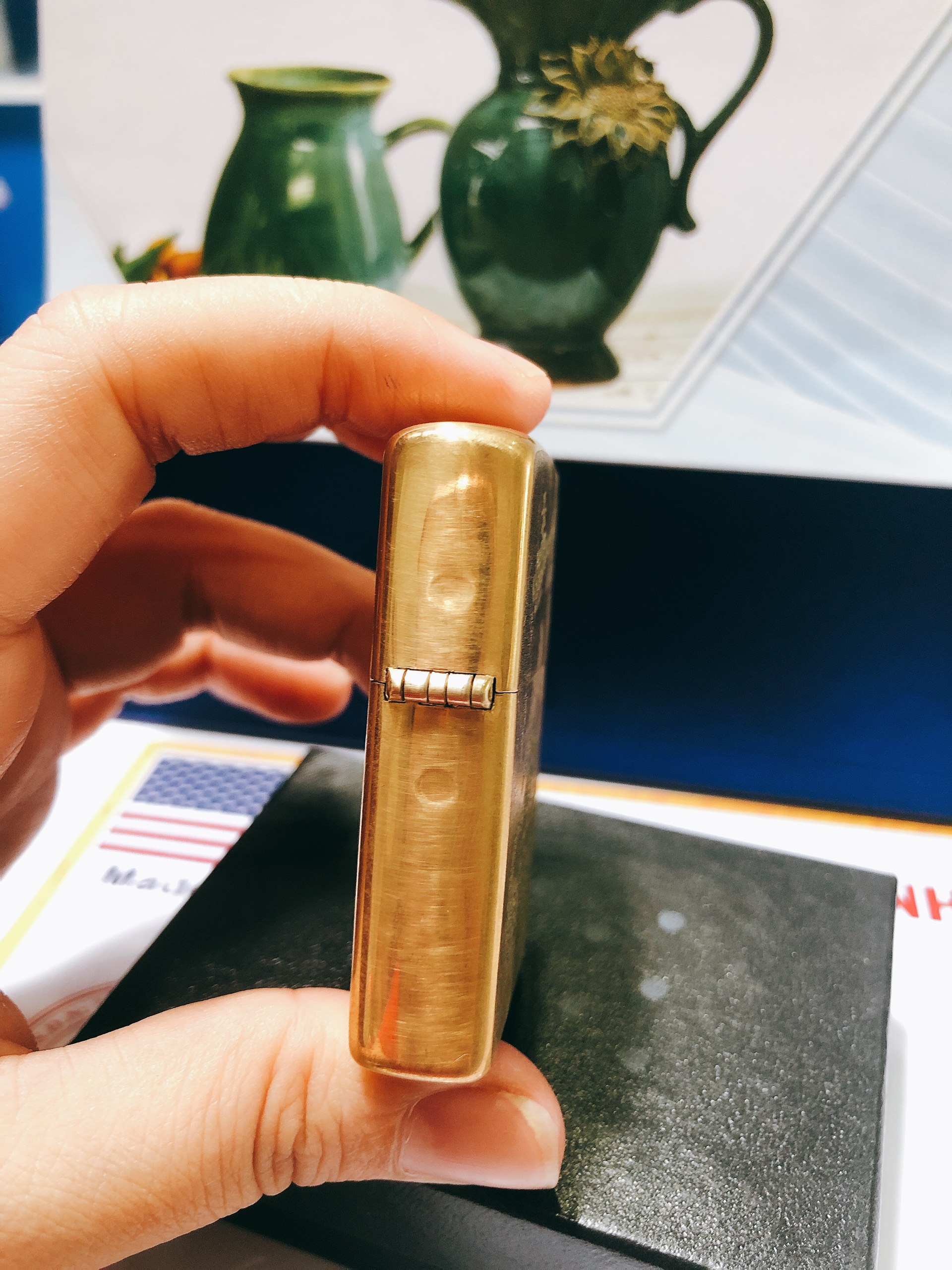BẬT LỬA ZIPPO MỸ 204, Solid Brass KHẮC ĂN MÒN Full nắp chủ đề AIRBORNE, Hàng chính hãng