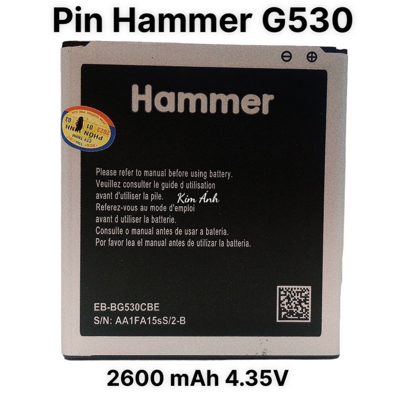 Pin Hammer G530 zin máy, dung lượng cao chuẩn, hàng chính hãng bảo hành 12 tháng
