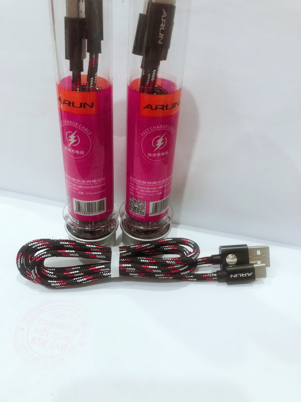 Type C- Cáp ống nghiệm Arun dòng điện 2.1A, chân cắm Type C, dây vải dù chắc chắn và chống rối, Hàng chính hãng