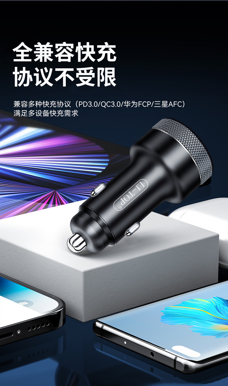 sạc xe hơi Li-Top QC33, Công suất thực 30W mỗi cổng có giấy kiểm nghiệm, sạc siêu nhanh phù hợp các loại ô tô