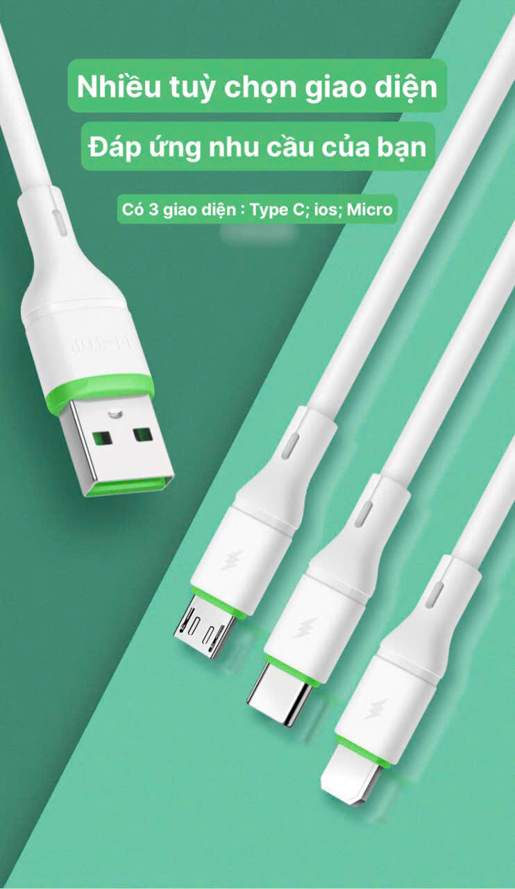 Dây sạc LI-TOP LX11 chân Micro (hộp giấy) công suất 66W, Kim Ánh cho dùng thử 30 ngày, bảo hành chính hãng 12 tháng