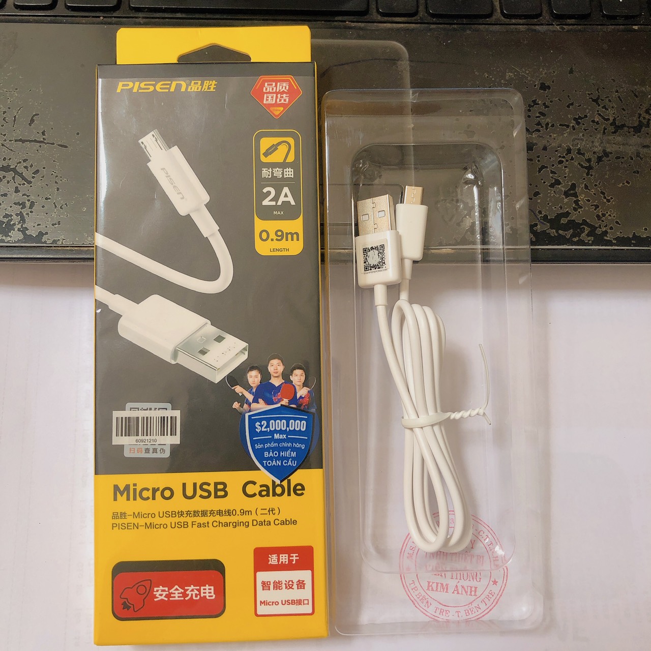 Cáp sạc nhanh Pisen Micro USB (Fast) 2A 900mm ( MU20-900), Hàng chính hãng
