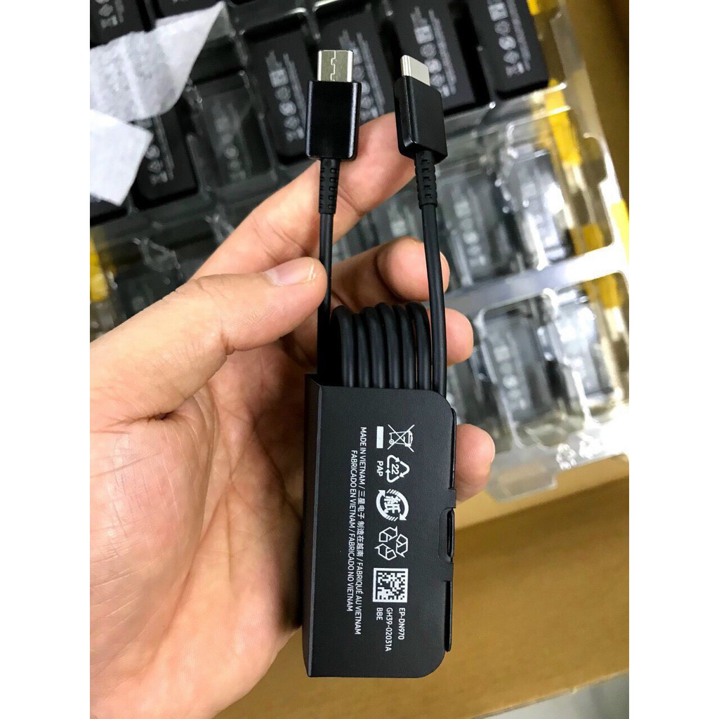 DÂY SẠC NHANH SAMSUNG 2 ĐẦU TYPE C - 25W DÀNH CHO SS NOTE 10 H,ính Hãng bảo hành 12 tháng