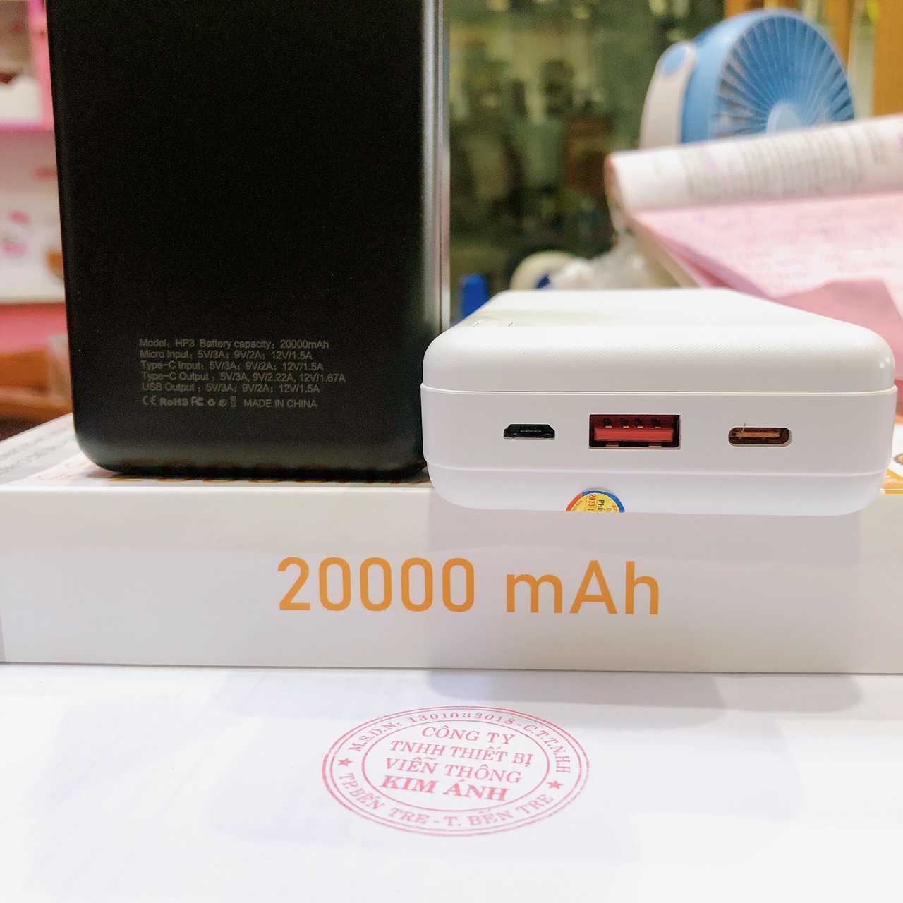 Pin sạc dự phòng Hammer  ( HP3 ) 20.000 mAh, sạc nhanh QC 3.0, PD 20w, Hàng chính hãng
