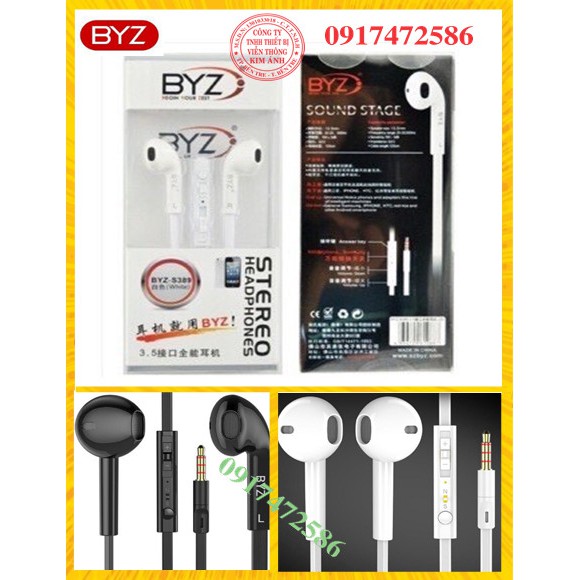 [Mã ELHACE giảm 4% đơn 300K] Tai nghe điện thoại BYZ s389 có mic loại xịn - Hàng Chính Hãng BẢO HÀNH 12 THÁNG