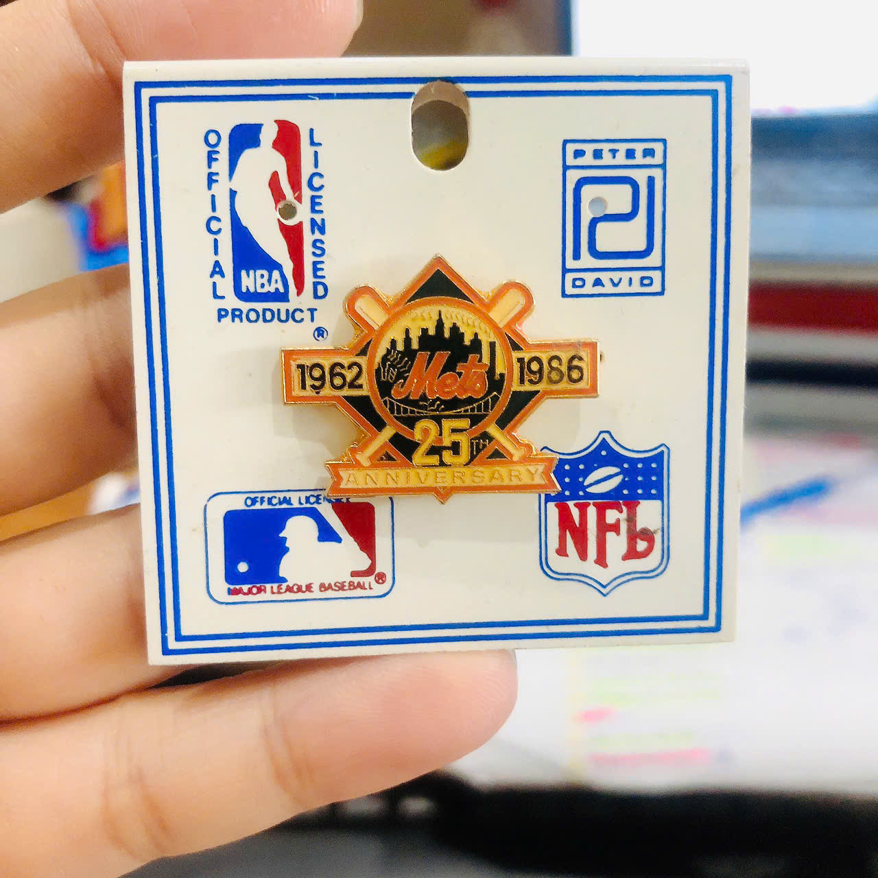 Eblem dán trang trí Zippo chủ đề kỷ niệm chương 25 năm ngày thành lập đội bóng chày New York Mets 1962-1986