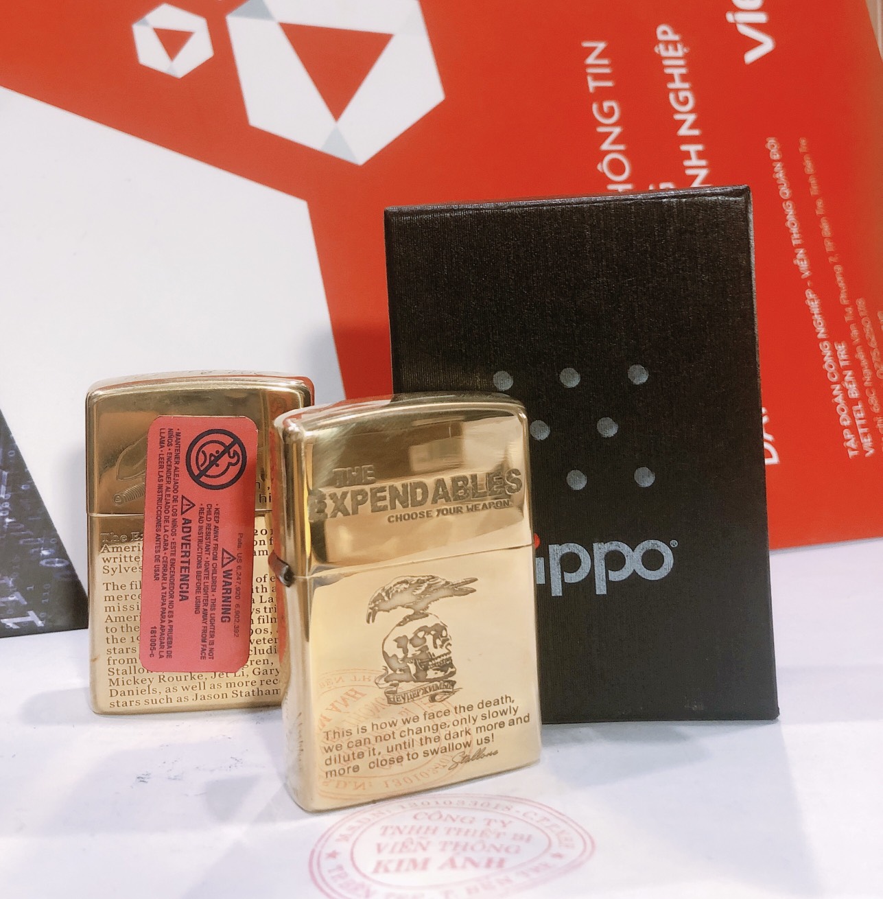 Bật lửa Zippo Armor vỏ dầy, khắc chìm Chim Đậu Đầu Lâu, hàng loại 1 vỏ bằng đồng có tem đỏ