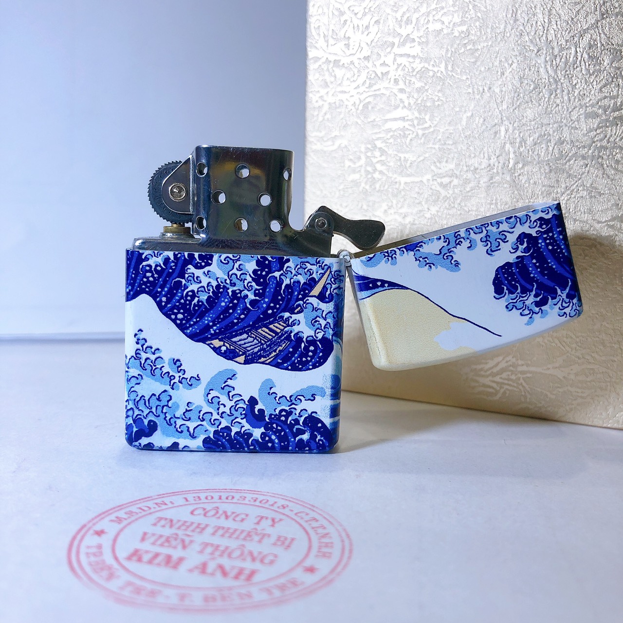 Hộp quẹt, bật lửa Chief đồng nguyên chất chủ đề Mèo May Mắn, hàng loại 1 cao cấp vỏ bằng đồng