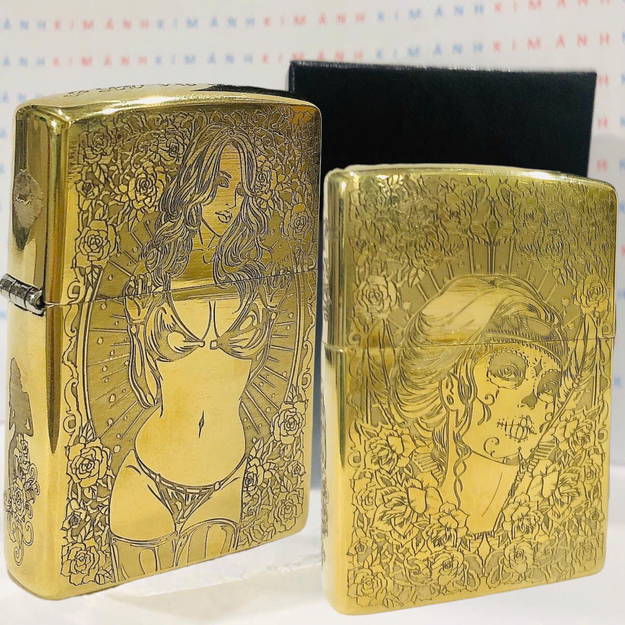 Bật lửa Zippo Mỹ chủ đề Đầu Lâu Tiên Nữ, hàng chính hãng có giấy nhập khẩu gửi kèm theo đơn hàng