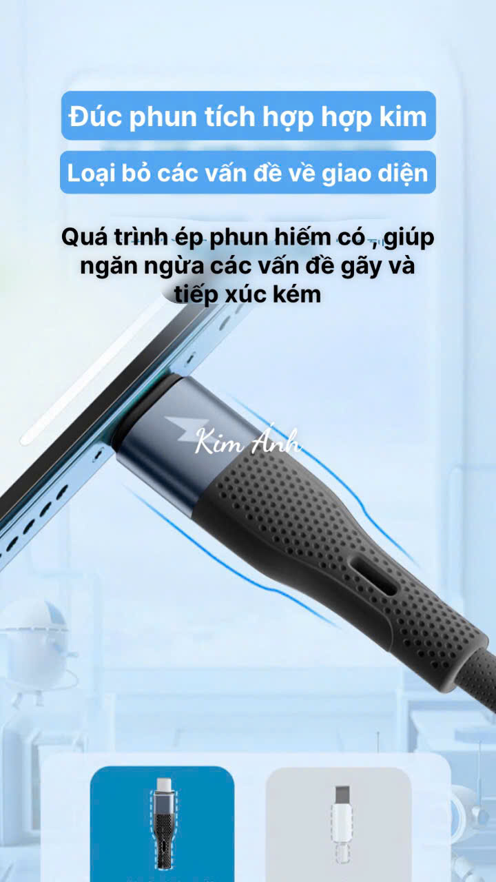 Dây sạc LI-TOP LX73, công suất 100W, chân L, dây bọc lớp cao su mềm chống rách, đầu lưới SR chống uốn, hàng chính hãng