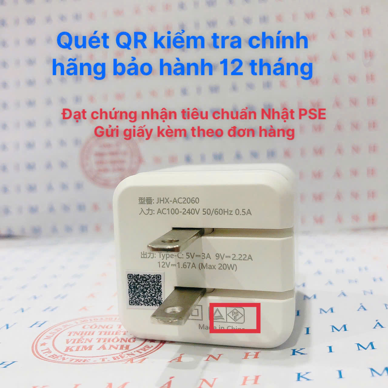 Củ sạc xuất Nhật 20W KFLY ( JHX-AC2060) đạt chứng nhận PSE tiêu chuẩn Nhật Bản, bảo hành chính hãng 12 tháng