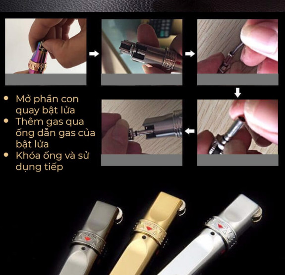 Bật Lửa Jobon Tròn Khóa Xoay ZB-633A, Loại Khò 1 Tia Cực Mạnh, Vỏ đồng ruột thép không gỉ