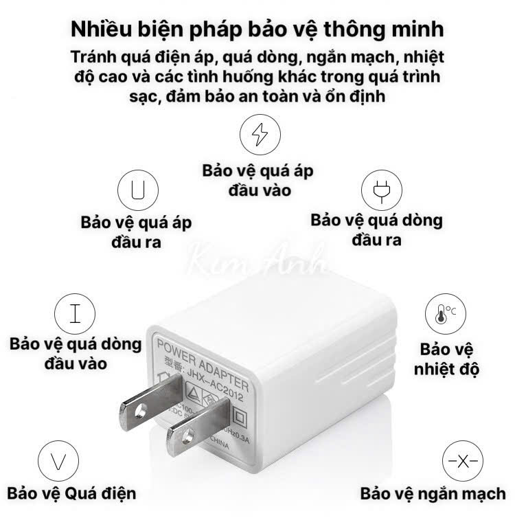 Củ sạc 2A xuất Nhật KFLY (JHX-AC2012), chứng nhận PSE tiêu chuẩn Nhật Bản, dùng thử 30 ngày, bảo hành chính hãng 1 năm